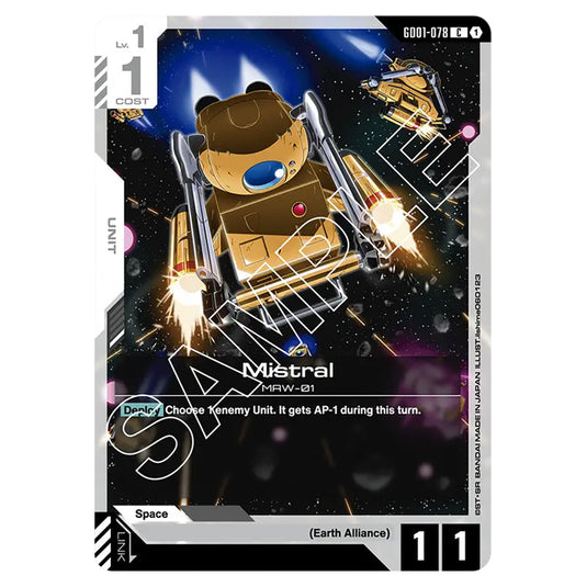 Mistral GD01-078 card from the Gundam Card Game set Newtype Rising