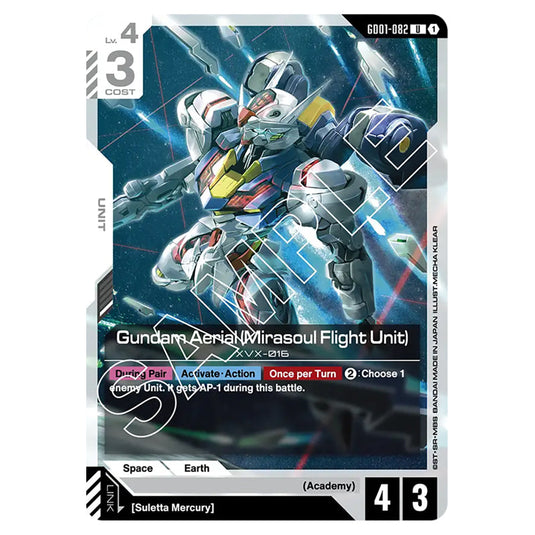 Gundam Aerial (Mirasoul Flight Unit) GD01-082 card from the Gundam Card Game set Newtype Rising