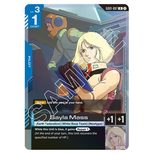 Sayla Mass GD01-087 card from the Gundam Card Game set Newtype Rising
