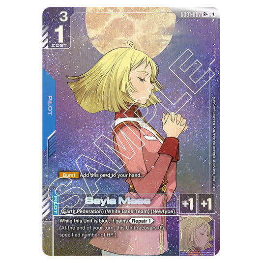 Sayla Mass GD01-087a card from the Gundam Card Game set Newtype Rising