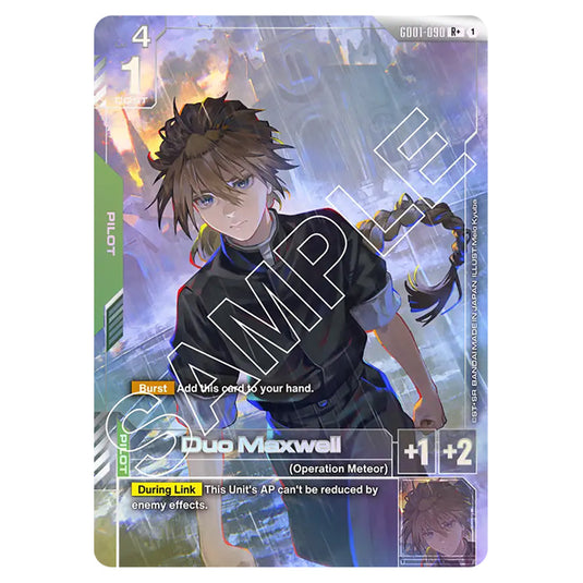 Duo Maxwell GD01-090a card from the Gundam Card Game set Newtype Rising