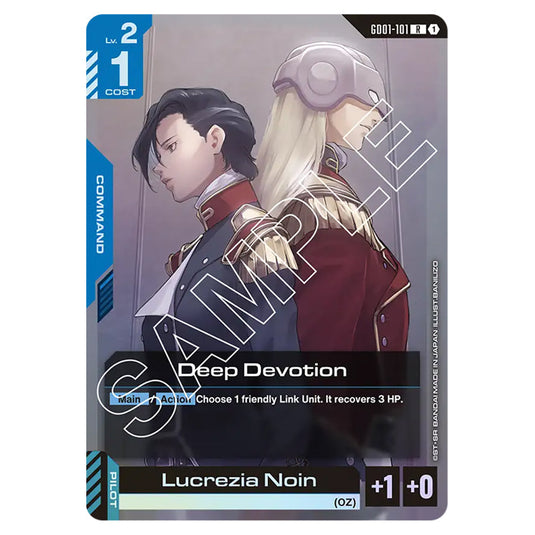 Deep Devotion GD01-101 card from the Gundam Card Game set Newtype Rising