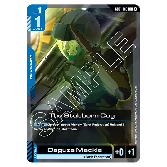 The Stubborn Cog GD01-103 card from the Gundam Card Game set Newtype Rising