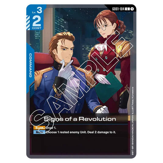 Signs of a Revolution GD01-104 card from the Gundam Card Game set Newtype Rising