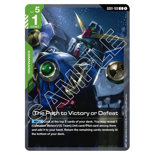 The Path to Victory or Defeat GD01-109 card from the Gundam Card Game set Newtype Rising