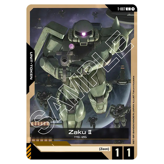 Zaku Ⅱ T-007 card from the Gundam Card Game set Newtype Rising