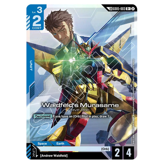 Waldfeld's Murasame GD05-003_p1 card from the Gundam Card Game set Freedom Ascension
