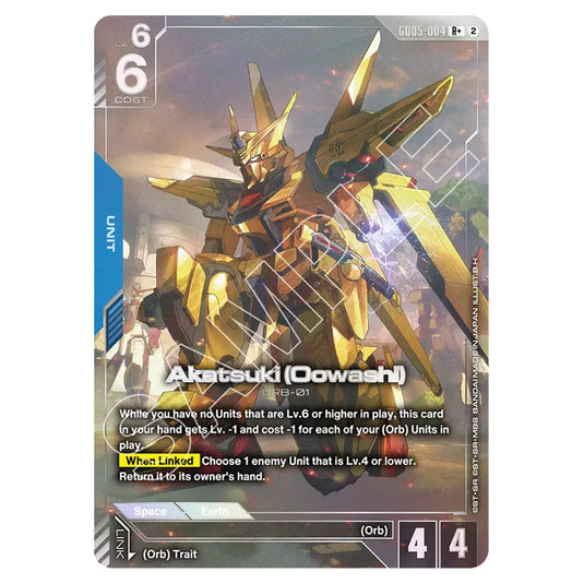 Akatsuki (Oowashi) GD05-004_p1 card from the Gundam Card Game set Freedom Ascension