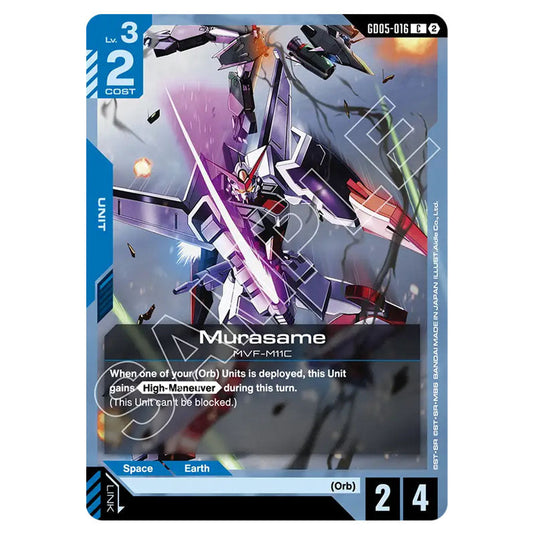Murasame GD05-016 card from the Gundam Card Game set Freedom Ascension