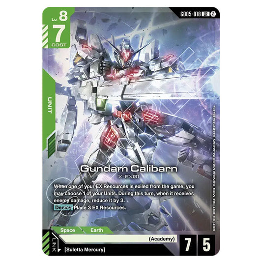 Gundam Calibarn GD05-018 card from the Gundam Card Game set Freedom Ascension