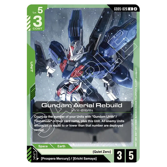 Gundam Aerial Rebuild GD05-026 card from the Gundam Card Game set Freedom Ascension
