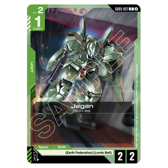 Jegan GD05-027 card from the Gundam Card Game set Freedom Ascension