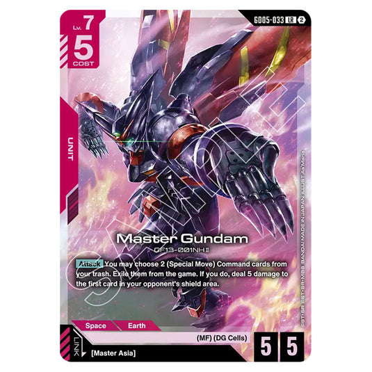 Master Gundam GD05-033 card from the Gundam Card Game set Freedom Ascension