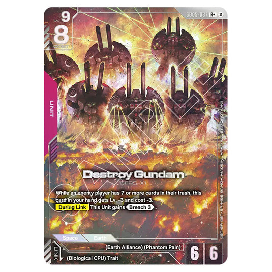 Destroy Gundam GD05-037_p1 card from the Gundam Card Game set Freedom Ascension