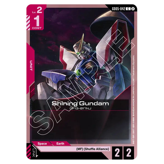 Shining Gundam GD05-042 card from the Gundam Card Game set Freedom Ascension