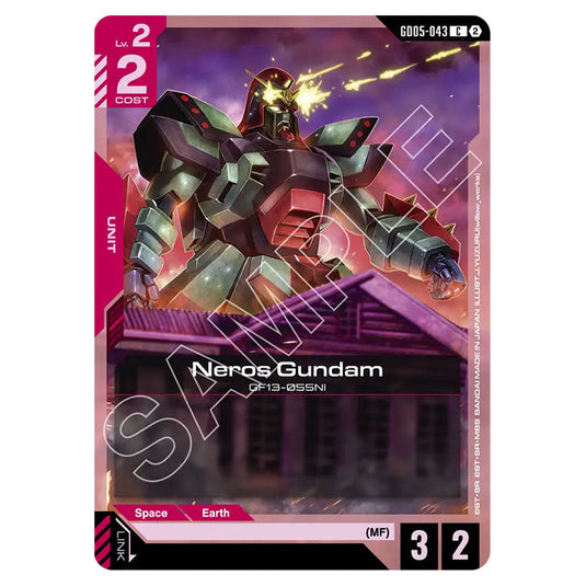 Neros Gundam GD05-043 card from the Gundam Card Game set Freedom Ascension