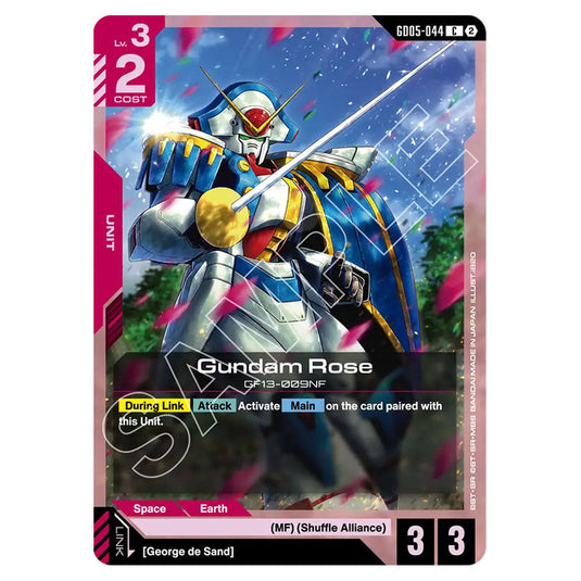 Gundam Rose GD05-044 card from the Gundam Card Game set Freedom Ascension