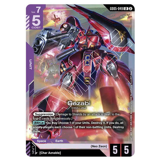Sazabi GD05-049 card from the Gundam Card Game set Freedom Ascension