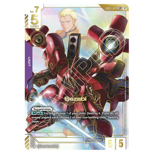Sazabi GD05-049_p2 card from the Gundam Card Game set Freedom Ascension