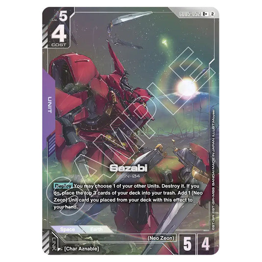 Sazabi GD05-052_p1 card from the Gundam Card Game set Freedom Ascension