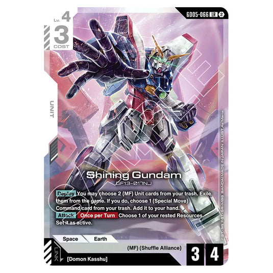 Shining Gundam GD05-066 card from the Gundam Card Game set Freedom Ascension