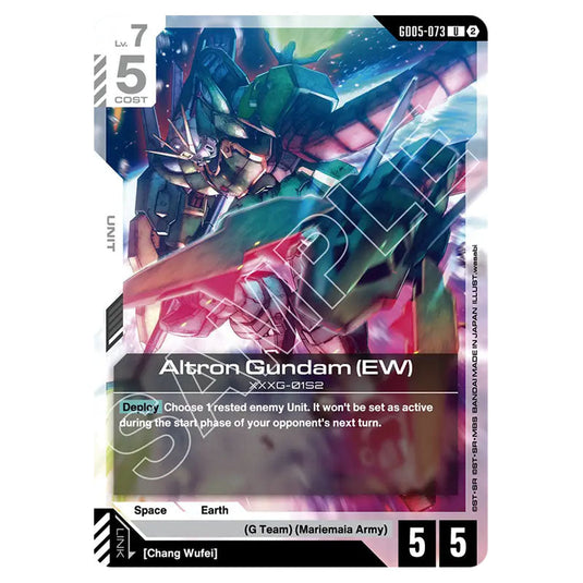 Altron Gundam (EW) GD05-073 card from the Gundam Card Game set Freedom Ascension