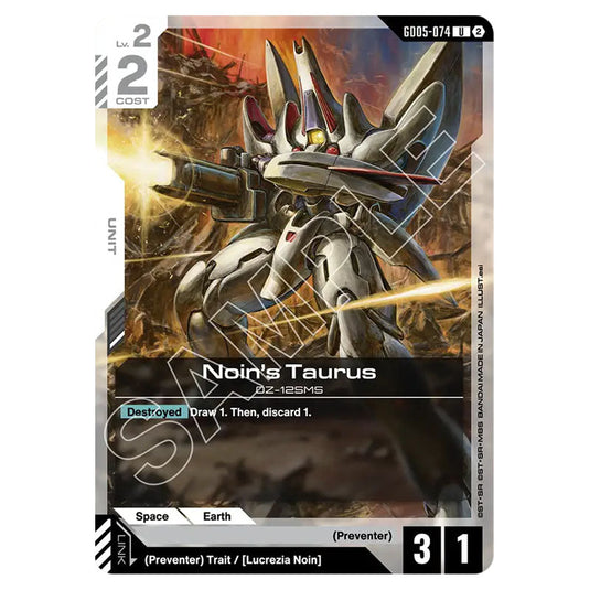 Noin's Taurus GD05-074 card from the Gundam Card Game set Freedom Ascension