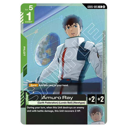 Amuro Ray GD05-085 card from the Gundam Card Game set Freedom Ascension