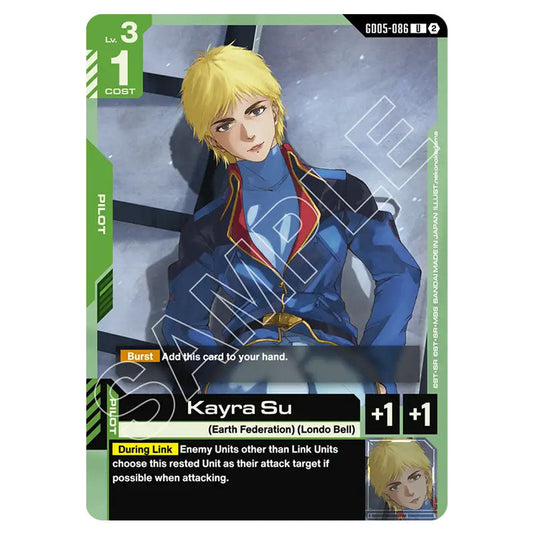 Kayra Su GD05-086 card from the Gundam Card Game set Freedom Ascension