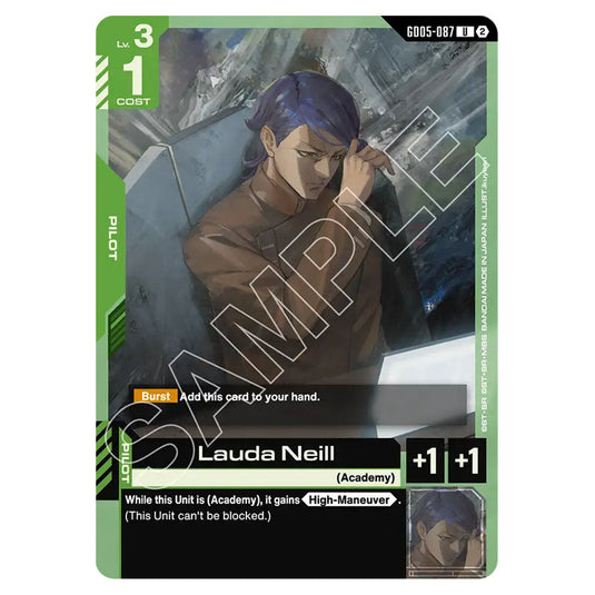 Lauda Neill GD05-087 card from the Gundam Card Game set Freedom Ascension