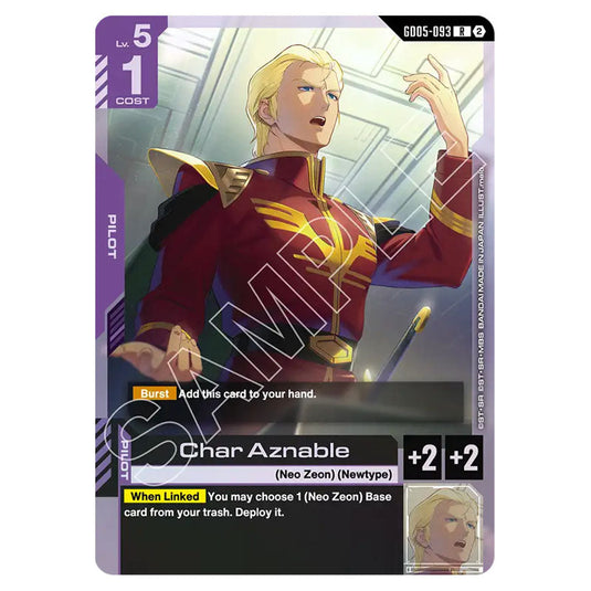 Char Aznable GD05-093 card from the Gundam Card Game set Freedom Ascension
