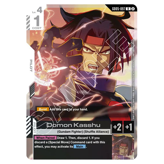 Domon Kasshu GD05-097 card from the Gundam Card Game set Freedom Ascension