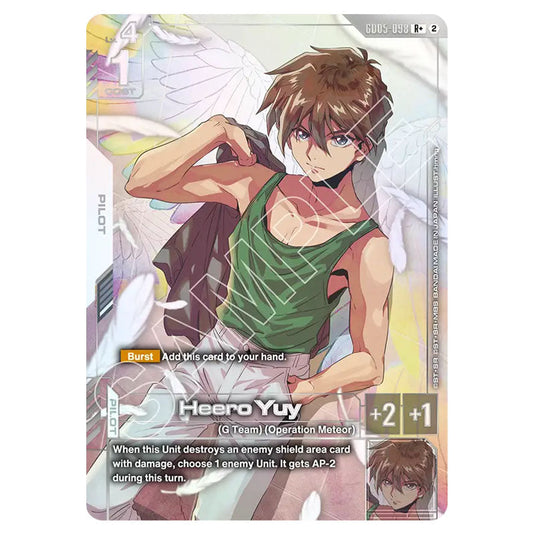 Heero Yuy GD05-098_p1 card from the Gundam Card Game set Freedom Ascension