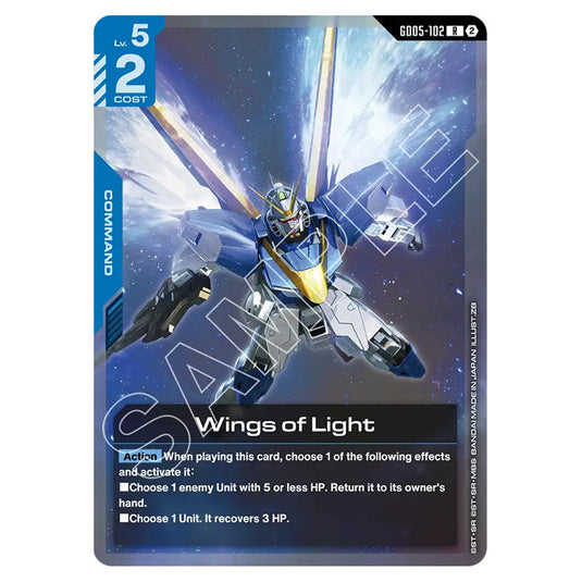 Wings of Light GD05-102 card from the Gundam Card Game set Freedom Ascension