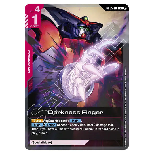 Darkness Finger GD05-110 card from the Gundam Card Game set Freedom Ascension
