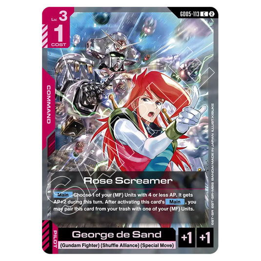 Rose Screamer GD05-113 card from the Gundam Card Game set Freedom Ascension