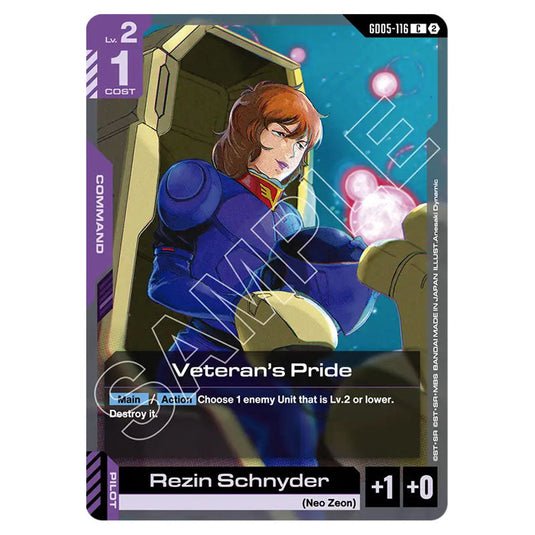 Veteran's Pride GD05-116 card from the Gundam Card Game set Freedom Ascension