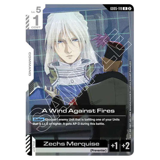 A Wind Against Fires GD05-119 card from the Gundam Card Game set Freedom Ascension