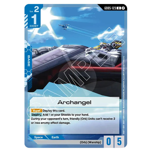 Archangel GD05-123 card from the Gundam Card Game set Freedom Ascension