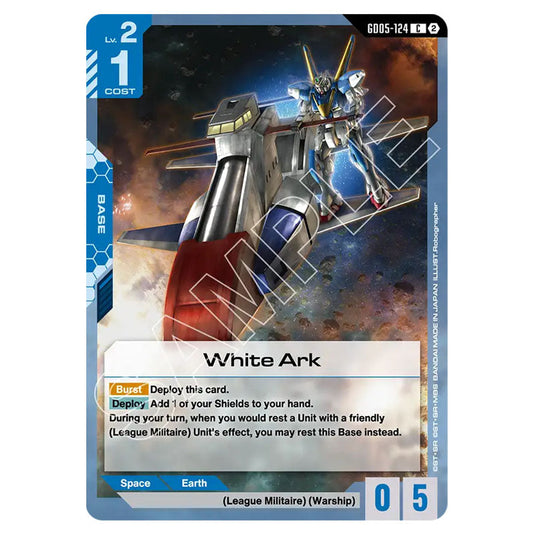 White Ark GD05-124 card from the Gundam Card Game set Freedom Ascension