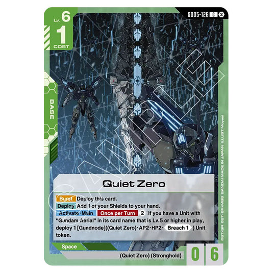 Quiet Zero GD05-126 card from the Gundam Card Game set Freedom Ascension
