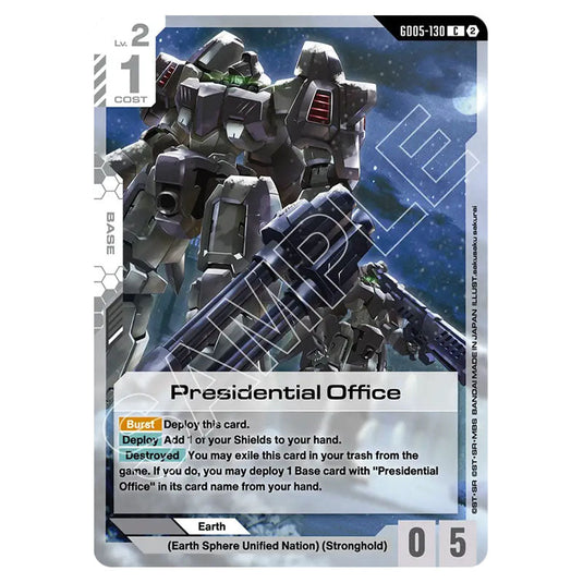 Presidential Office GD05-130 card from the Gundam Card Game set Freedom Ascension