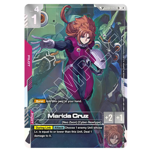 Marida Cruz GD01-093_p2 card from the Gundam Card Game set Freedom Ascension