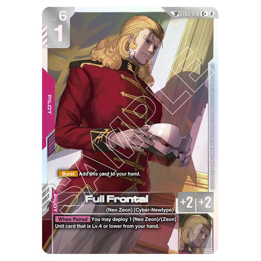 Full Frontal ST03-010_p2 card from the Gundam Card Game set Freedom Ascension