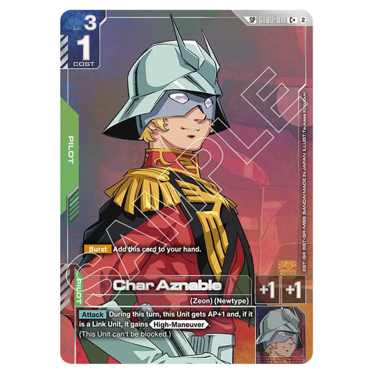 Char Aznable ST03-011_p4 card from the Gundam Card Game set Freedom Ascension
