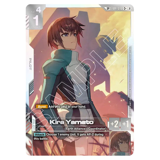 Kira Yamato ST04-010_p6 card from the Gundam Card Game set Freedom Ascension