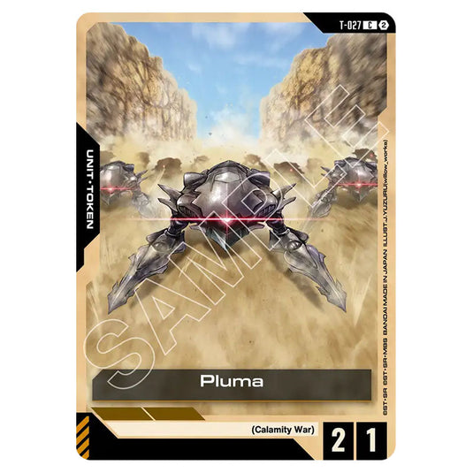 Pluma T-027 card from the Gundam Card Game set Freedom Ascension