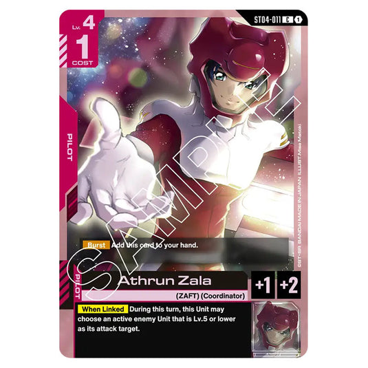Athrun Zala ST04-011 card from the Gundam Card Game set SEED Strike