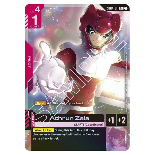 Athrun Zala ST04-011-a card from the Gundam Card Game set SEED Strike