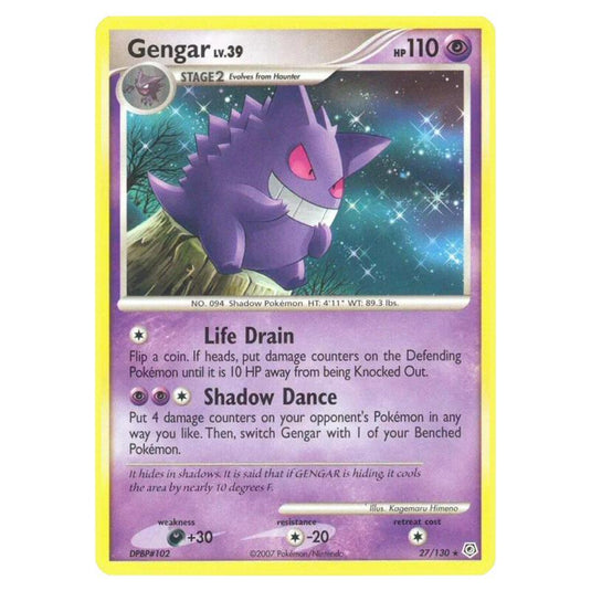 Pokemon - Diamond & Pearl - Base Set - Gengar Lv.39 - 27/130 Pokemon - Diamond & Pearl - Base Set - Gengar Lv.39 - 27/130